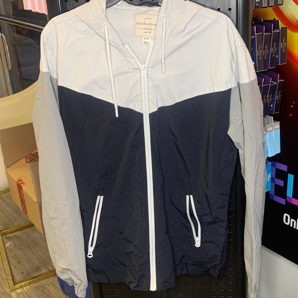 Black and Gray Windbreaker Jacket